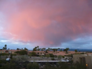 Pink rain! at sunset, Fountain Hills AZ