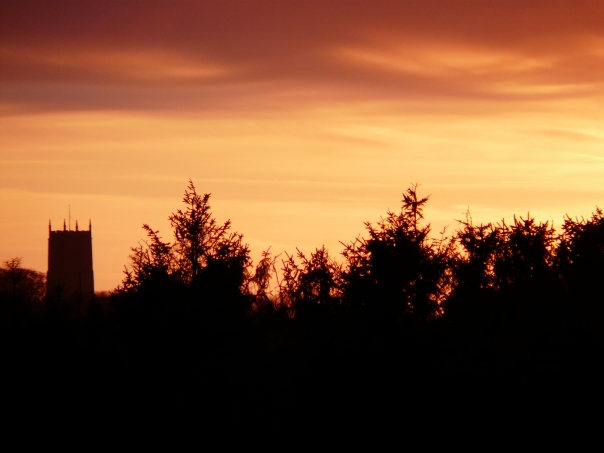 Sunset, Cley Church, Norfolk